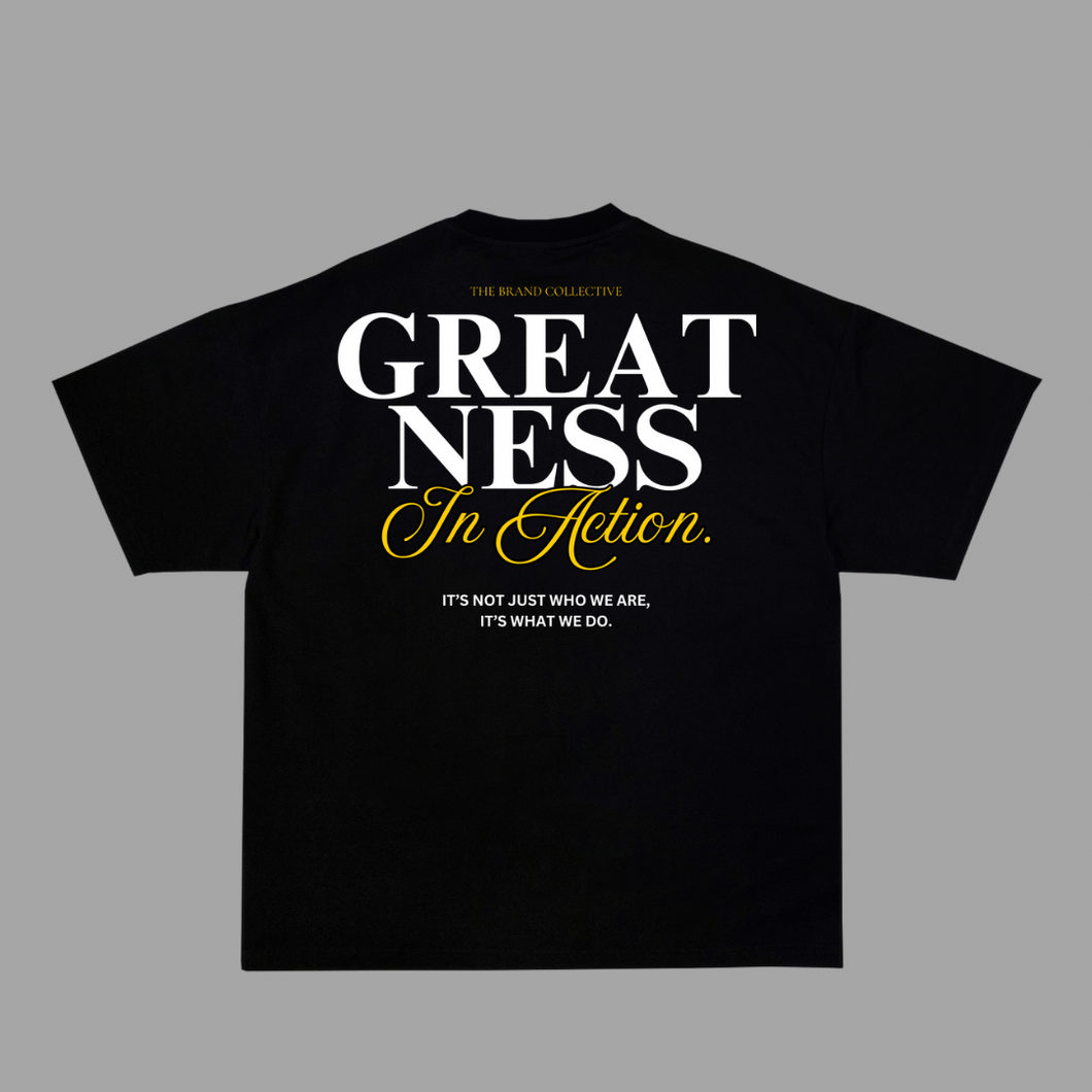 I AM GREATNESS IN ACTION BLACK TEE