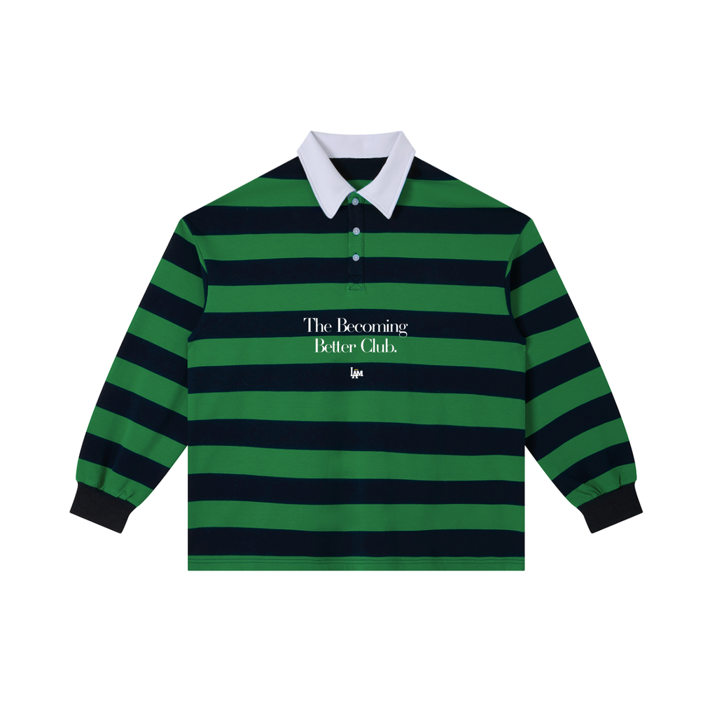 I AM Color Block Stripe Polo Shirt